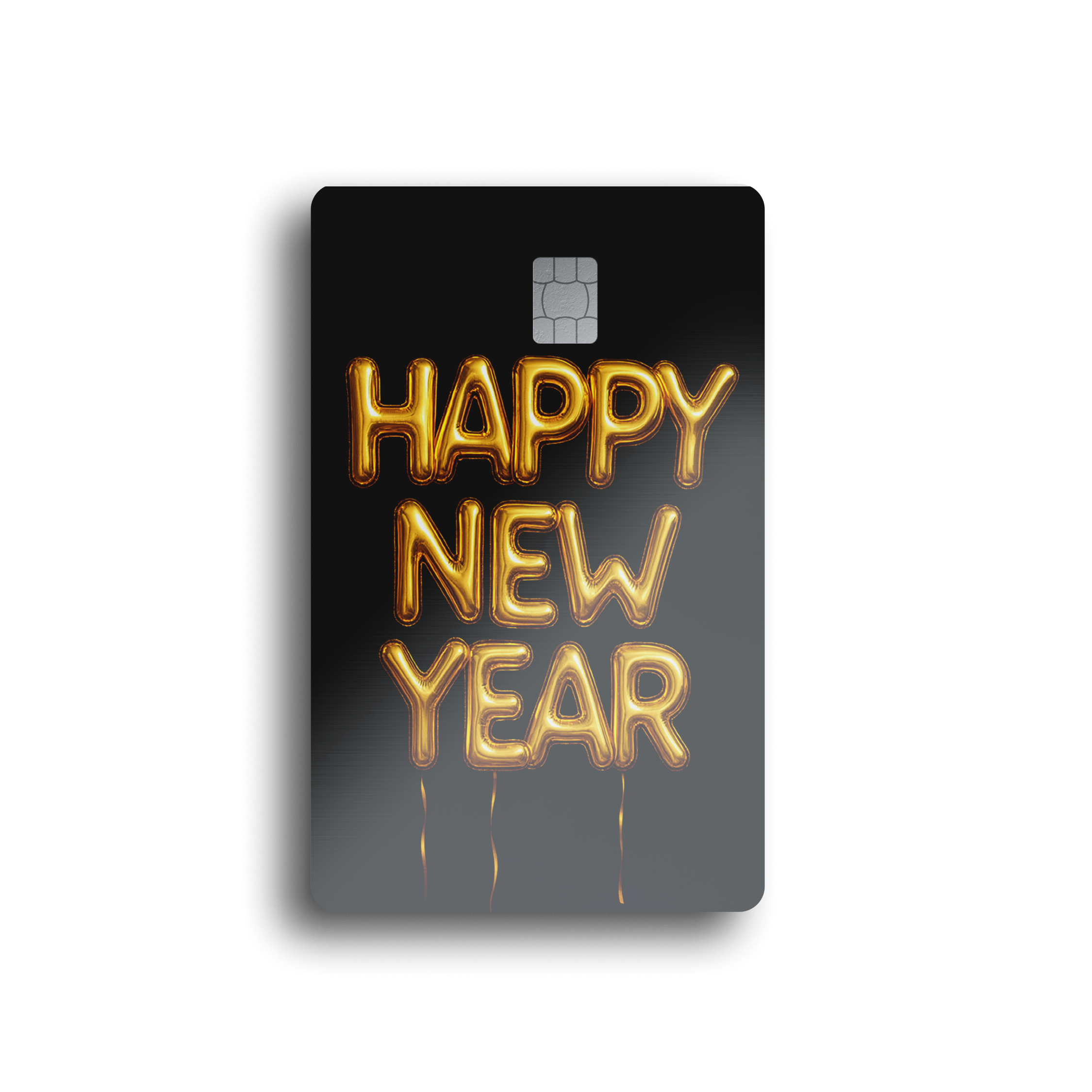 Happy New Year Gold Balloons Card Skin